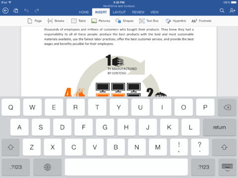 Microsoft Word iPad