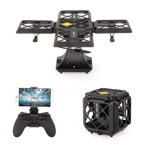Le drone WiFi EDrone Black Knight se replie dans un cube de 7" -