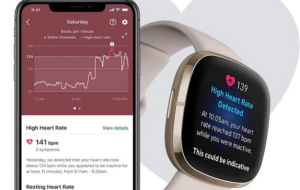 Montre intelligente Fitbit Sense Advanced Health avec capteur EDA -