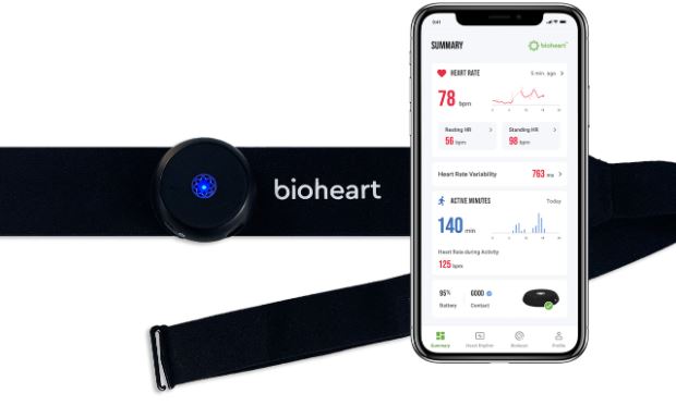 Moniteur de fréquence cardiaque Bluetooth en continu Bioheart -