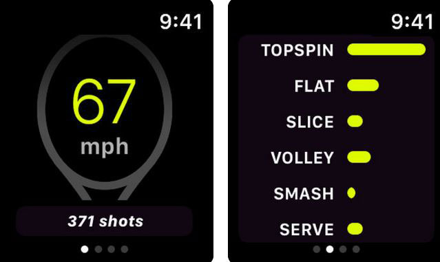 Analyseur de swing de tennis pour Apple Watch -