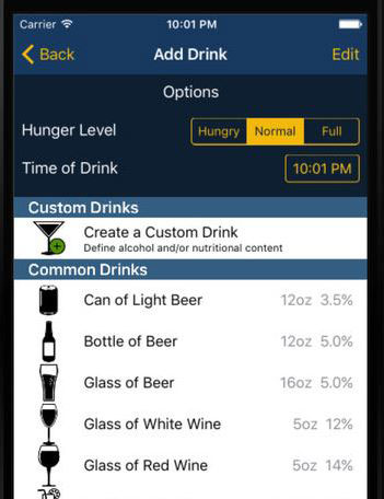 Drunkalyzer pour iPhone : estimateur d'alcoolémie -