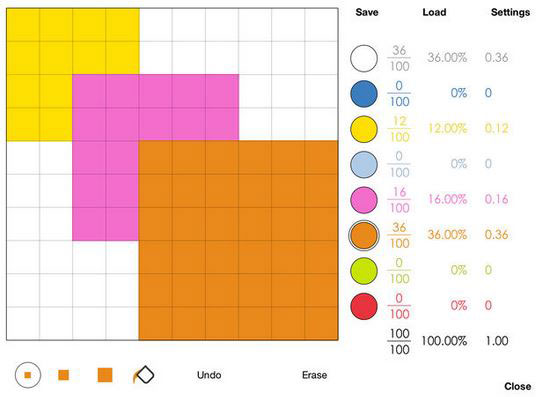 Fractions visuelles, nombres décimaux et pourcentages pour iPad -