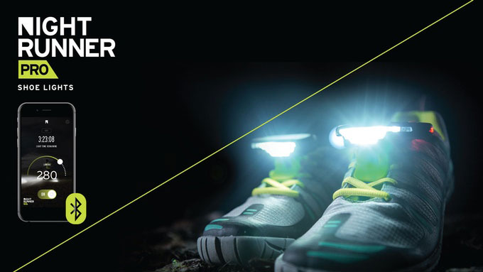 Lampes de chaussures activées par l'application Night Runner Pro -