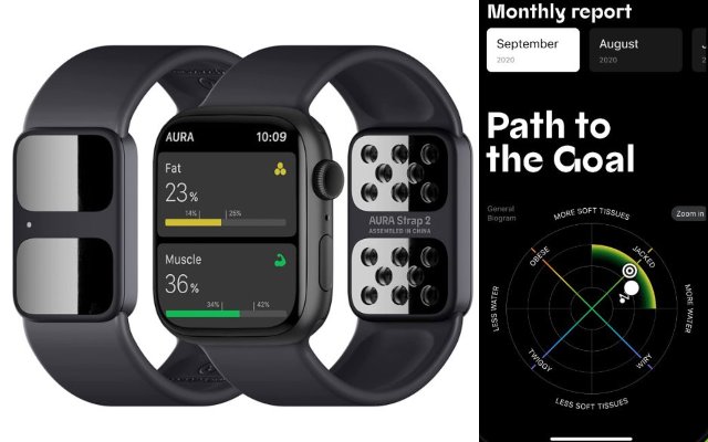 Analyseur de composition corporelle AURA Strap 2 pour Apple Watch -
